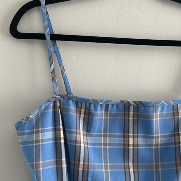 ARITZIA Sunday Best "Gerard" Azurine Blue/White Plaid Dress NWT - Picture 10 of 11